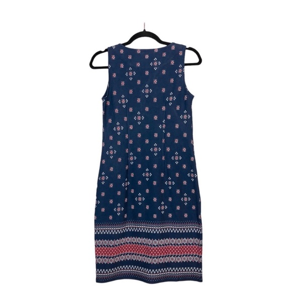 Talbots Navy Sleeveless Dress with Floral Pattern Size XL - Picture 4 of 9